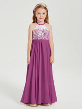 Abiti Da Damigella Lunghi In Chiffon Top In Pizzo Orchidea