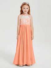 Abiti Da Damigella Lunghi In Chiffon Top In Pizzo Papaia