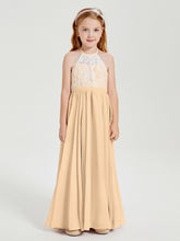 Abiti Da Damigella Lunghi In Chiffon Top In Pizzo Pesca