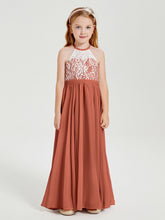 Abiti Da Damigella Lunghi In Chiffon Top In Pizzo Ruggine