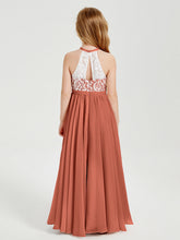Abiti Da Damigella Lunghi In Chiffon Top In Pizzo Ruggine
