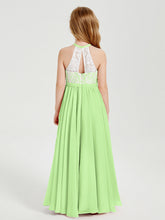 Abiti Da Damigella Lunghi In Chiffon Top In Pizzo Salvia