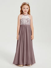 Abiti Da Damigella Lunghi In Chiffon Top In Pizzo Malva Vintage
