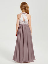 Abiti Da Damigella Lunghi In Chiffon Top In Pizzo Malva Vintage