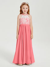 Abiti Da Damigella Lunghi In Chiffon Top In Pizzo Cocomero