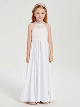 Abiti Da Damigella Lunghi In Chiffon Top In Pizzo Bianco