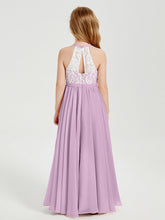 Abiti Da Damigella Lunghi In Chiffon Top In Pizzo Glicine