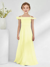 Abiti Damigella Junior In Chiffon Linea A Con Spalle Scoperte Narciso