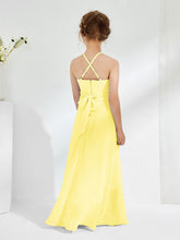 Abiti Damigella Junior Con Collo Halter E Cinta Limone