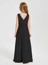 Abiti Damigella Stile Boho Lunghi In Chiffon Gonna A Cascata Nero