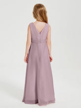 Abiti Damigella Stile Boho Lunghi In Chiffon Gonna A Cascata Crepuscolo