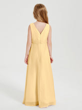 Abiti Damigella Stile Boho Lunghi In Chiffon Gonna A Cascata Oro