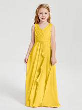 Abiti Damigella Stile Boho Lunghi In Chiffon Gonna A Cascata Calendula