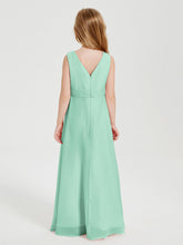 Abiti Damigella Stile Boho Lunghi In Chiffon Gonna A Cascata Verde Menta
