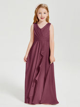 Abiti Damigella Stile Boho Lunghi In Chiffon Gonna A Cascata Gelso