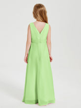 Abiti Damigella Stile Boho Lunghi In Chiffon Gonna A Cascata Salvia