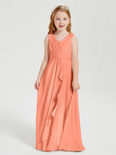 Abiti Damigella Stile Boho Lunghi In Chiffon Gonna A Cascata Tramonto
