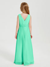 Abiti Damigella Stile Boho Lunghi In Chiffon Gonna A Cascata Turchese