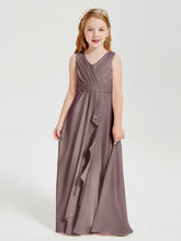 Abiti Damigella Stile Boho Lunghi In Chiffon Gonna A Cascata Malva Vintage