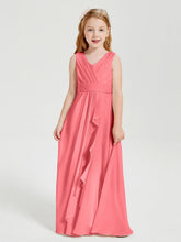 Abiti Damigella Stile Boho Lunghi In Chiffon Gonna A Cascata Cocomero