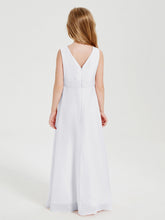 Abiti Damigella Stile Boho Lunghi In Chiffon Gonna A Cascata Bianco