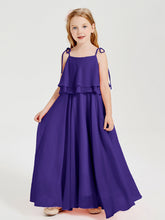 Abiti Damigella Junior Lunghi In Chiffon Spalline Sottili Con Fiocco Regency