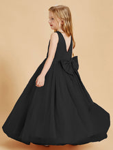 Abiti Damigella Junior In Tulle Top In Raso Fiocco Glamour Nero