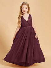 Abiti Damigella Junior In Tulle Top In Raso Fiocco Glamour Cabernet