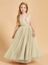 Abiti Damigella Junior In Tulle Top In Raso Fiocco Glamour Champagne