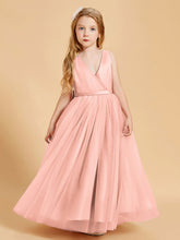 Abiti Damigella Junior In Tulle Top In Raso Fiocco Glamour Corallo