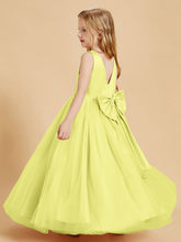 Abiti Damigella Junior In Tulle Top In Raso Fiocco Glamour Narciso