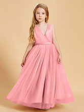Abiti Damigella Junior In Tulle Top In Raso Fiocco Glamour Fenicottero