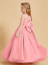 Abiti Damigella Junior In Tulle Top In Raso Fiocco Glamour Fenicottero