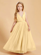 Abiti Damigella Junior In Tulle Top In Raso Fiocco Glamour Oro