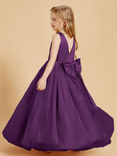 Abiti Damigella Junior In Tulle Top In Raso Fiocco Glamour Viola
