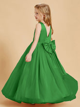 Abiti Damigella Junior In Tulle Top In Raso Fiocco Glamour Verde