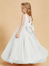 Abiti Damigella Junior In Tulle Top In Raso Fiocco Glamour Avorio