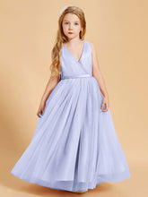 Abiti Damigella Junior In Tulle Top In Raso Fiocco Glamour Lavanda