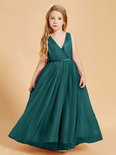 Abiti Damigella Junior In Tulle Top In Raso Fiocco Glamour Pavone