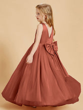 Abiti Damigella Junior In Tulle Top In Raso Fiocco Glamour Ruggine