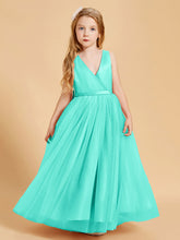 Abiti Damigella Junior In Tulle Top In Raso Fiocco Glamour Azzurro Spa