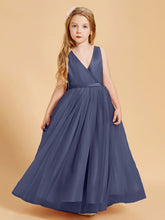 Abiti Damigella Junior In Tulle Top In Raso Fiocco Glamour Tempesta