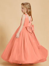 Abiti Damigella Junior In Tulle Top In Raso Fiocco Glamour Tramonto