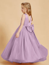 Abiti Damigella Junior In Tulle Top In Raso Fiocco Glamour Glicine