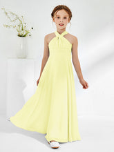 Abiti Damigella Junior Linea A Senza Maniche Con Collo Halter Narciso
