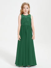 Abiti Damigella Junior Lunghi Top In Pizzo Trasparente Verde Scuro