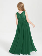 Abiti Damigella Junior Lunghi Top In Pizzo Trasparente Verde Scuro
