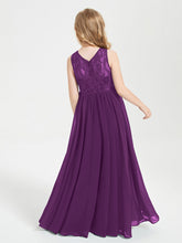 Abiti Damigella Junior Lunghi Top In Pizzo Trasparente Viola