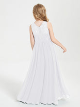 Abiti Damigella Junior Lunghi Top In Pizzo Trasparente Bianco