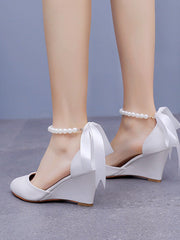 Scarpe Da Sposa Con Tacco A Zeppa Punta A Punta